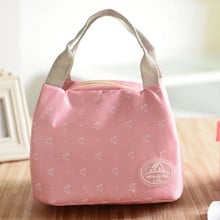 Bolsa de almuerzo con aislamiento de Color rosa para mujeres, niñas y niños, fiambrera térmica de almacenamiento de alimentos frescos, bolsas de mano de viaje para Picnic 2024 - compra barato