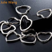 Julie Wang 10PCS Multi-Shape Key Ring Iron Heart Star Flower Split Ring Keychains Key Chains Handmade Jewelry Making Accessory 2024 - buy cheap