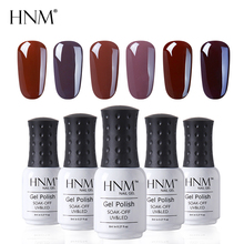 HNM-esmalte de uñas en Gel UV, lámpara LED de 12 colores, para invierno, café, marrón, Base, imprimación, esmalte de Gel, laca de la suerte, 8ML 2024 - compra barato