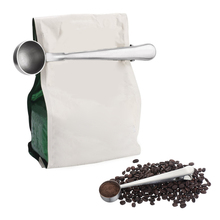 2 in1 aço inoxidável colher de medição de café com saco clipe de vedação colher de medição de chá colher durável cozinha ferramentas 2024 - compre barato