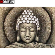 HOMFUN полностью квадратная/круглая дрель 5D DIY Алмазная картина "религиозный Будда" 3D Алмазная вышивка крестиком домашний декор A19070 2024 - купить недорого