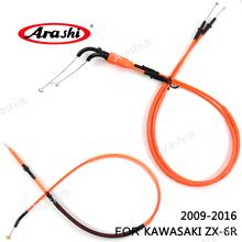 Arashi Motorcycle Accessories Throttle & Clutch Cables Stainless Lines for KAWASAKI ZX-6R 2009 - 2016 ZX6R ZX 6R Ninja 1 Set 2024 - buy cheap