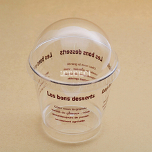 1000 pçs/lote BIO-018 descartável diy 180ml copo criativo iogurte sobremesa cupcake caixa recipiente copos de sorvete com tampa cúpula cobrir 2024 - compre barato