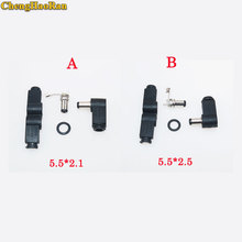 ChengHaoRan 2pcs DC 5.5*2.1/5.5*2.5mm Male DC Power Plug Connector Angle 90 degree L Shaped plastic 5.5*2.5 5.5*2.1 mm 2024 - buy cheap