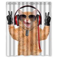 Luxury Smart Collar Shower Curtain Waterproof Mildewproof Polyester Fabric Bath Curtains Bathroom Funny Cat dog 2024 - buy cheap