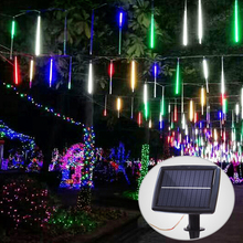 Luces solares de luces para exterior, 200 LED, tubo de meteoros para exterior, resistente al agua, guirnalda de luces para jardín, Patio, árboles de Navidad 2024 - compra barato