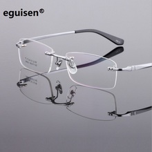 width-145 Pure titanium rimless big face business man male myopia eyeglasses frame Spectacle frame eyewear 8931 oculos de grau 2024 - купить недорого