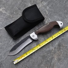 Брендовый тактический складной нож, стальное лезвие с деревянной ручкой, титановые карманные ножи для выживания, охотничий рыболовный нож, инструмент, нейлоновая оболочка 2024 - купить недорого