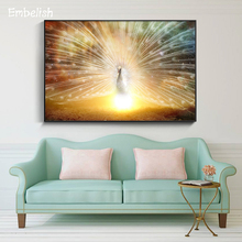 Embelish 1 Pieces White Peacock Spreads Tail Modern Home Decor Pictures For Living Room HD Canvas Paintings Bedroom Wall Posters 2024 - buy cheap