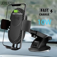 Cargador de coche inalámbrico Qi 2 en 1, soporte de teléfono móvil 2 en 1 de 10W para iPhone X, XS, XR, Samsung S9 2024 - compra barato