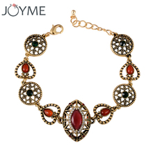 Женский винтажный умный браслет с золотыми и красными кристаллами, с отверстиями, 3 цвета 2024 - купить недорого