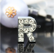 50PCS 10mm " R " full rhinestone slide letter diy alphabet , fit for 10mm pet tag charms 2024 - buy cheap