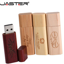 JASTER-unidad flash USB de madera con logotipo personalizado, pendrive de chips de madera, 4GB, 8GB, 16GB, 32GB, regalo de boda 2024 - compra barato