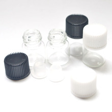 Garrafa de vidro transparente 50 peças, 16*21mm 1ml com tomada redutora e tampa de parafuso mini frasco de desejos vazio 2024 - compre barato