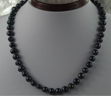 8-9MM Black Color Near Round Shape Fashion Freshwater REAL Pearl Necklace Hot Jewellery,TO YOUR MOTHER GIFT 2024 - buy cheap