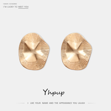 Yhpup New Trendy Simple Design Zinc Alloy Geometric Stud Earrings Gold Vintage Punk Metal Charm Earrings for Female Jewelry Gift 2024 - buy cheap