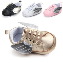 2018 New Spring Hot Fashion Wing style Soft Sole PU Leather First Walkers Crib girls boys sneakers Infant Shoes 0-18 Months 2024 - buy cheap