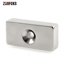 ZOOFOXS 1pc 40x20x10mm Hole 5mm N35 Strong Block Countersunk Neodymium Magnet Rare Earth Powerful Permanet Magnets 40*20*10mm 2024 - buy cheap