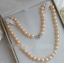 LL<<< 1631 GENUINE NATURAL AKOYA PINK PEARL NECKLACE 7-8MM 18" 2024 - buy cheap