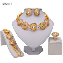 Fani-Conjunto de joyería nupcial nigeriana para mujer, Conjunto de joyas de oro de Dubái, declaración de venta al por mayor, accesorios de boda, 2019 2024 - compra barato