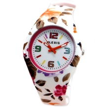 Alexis Unisex Analog Quartz Round Watch Japan PC21J Movement White Soft Silicone Band White Dial 2024 - купить недорого