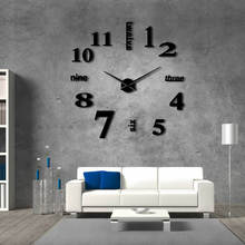 Relógio de parede grande, moderno, decoração com números 3d gigante 2024 - compre barato