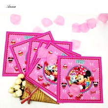 10pc/bag Minnie Mouse Party Supplies Party Supplies Paper Napkin Minnie Mouse Birthday Party Decoration Party Supplies Favors 2024 - buy cheap