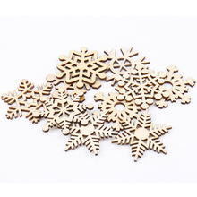 Wooden Christmas Series Snowflake Pattern Scrapbooking Craft For Handmade Accessory Sewing Home Decoration 50mm 10pcs 2024 - buy cheap