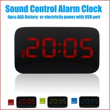 Digital LCD Screen Desktop Snooze Sound Control Clock Multi-function Mini Led Alarm Clock 2024 - buy cheap