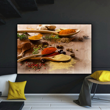 Chili Grains Various Colorful Spices Spoon Kitchen Canvas Painting Cuadros Posters and Prints Wall Art Food Picture Living Room 2024 - buy cheap