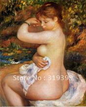 Lienzo de lino para pintura al óleo, reproducción tras el baño por pierre renoir, envío gratuito por DHL, 100% hecho a mano 2024 - compra barato