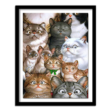 5D Diamond Embroidery DIY Diamond  Cats Family Picture Animals Pattern Diamond Painting Cross Stitch Needlework Wall Decor 2024 - buy cheap