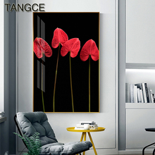 Abstract Splendid Plant Life painting Surreal Red White Flower Canvas Art for Living Room Modern Poster N Print Wall Art Picture 2024 - buy cheap