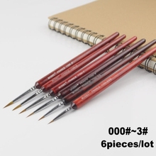 6pieces /lot 000#~3# Model DIY Pen Pointed Painting Brush Outline Pen Combo for Gundam Model Building Military Model Tool 2024 - buy cheap