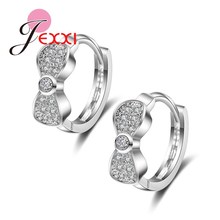 New Fashion Lovely Bow Tie Decoration 925 Sterling Silver Earrings With Fine Cubic Zirconia For Women Girls Party Engagement 2024 - buy cheap