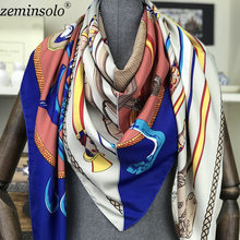 Bufandas de marca de lujo para mujer, chales con estampado de cadena, pañuelo cuadrado, Hijab 2024 - compra barato