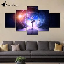 Canvas Print Pictures Wall Art Framework 5 Pieces dance girl dream pigeon Painting Poster Modular Home Decor Living Room 2024 - buy cheap