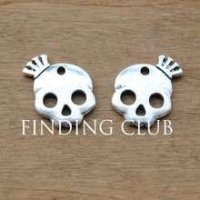 30 pcs  Silver Color Queen Skull Charms Pendants Jewelry Craft DIY  Jewelry Pendant Findings 23x16mm A622 2024 - buy cheap