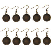 10pc/lot Fit 12mm Glass Cameo Cabochon Earring Hooks Round Pendant Ear Base Tray Bezel Blank Setting Making Findings Diy Jewelry 2024 - buy cheap