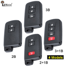 KEYECU-carcasa de tarjeta inteligente de repuesto para Toyota, carcasa de llave a distancia de coche Fob 2/3/2 + 1/3 + 1 botón con carcasa de hoja sin cortar 2024 - compra barato