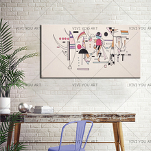 New Wassily Kandinsky Oil Painting Canvas Handmade Unframed Kitchen Living Room Decor Hot Selling Art  Graffiti Cartoon Abstract 2024 - buy cheap