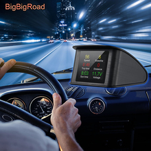 BigBigRoad-pantalla frontal de coche Hud, GPS, ordenador, proyector de viento, satélite, tiempo de altitud, odómetro, vehículo, advertencia de velocidad 2024 - compra barato