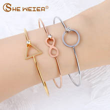 SHE WEIER stainless steel bracelets & bangles jewelry friendship girls braslet charm bracelets for women infinity bangle 2024 - buy cheap