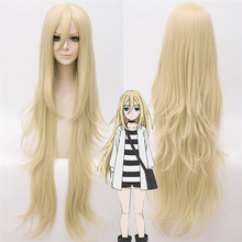 Peluca sintética de Anime para Cosplay, cabello de Ray de 90 CM, color dorado, con gorro 2024 - compra barato