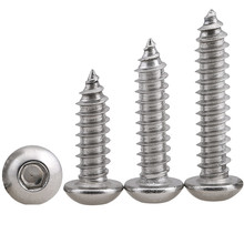 10pcs M6 Stainless steel Inner Hex screws self-tapping screw round head machine hex equipment furniture bolts 16-40mm length 2024 - buy cheap