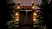 Cenários de dinossauro jurassic world park gate light, computador de alta qualidade impressão para festa de aniversário 2024 - compre barato