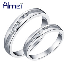 Almei anel de casal com pedra de zircônia, conjunto de anéis, moda coreana, jóias para homens, presente de casamento, acessórios para mulheres e homens j1b 2024 - compre barato