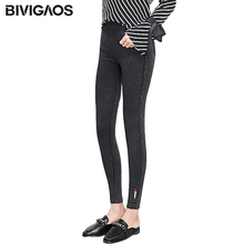 BIVIGAOS 2018 New Women Flanging Star Letters Embroidery Washed Jeans leggings Skinny Slim Jeggings Denim Pencil Pants Trousers 2024 - buy cheap
