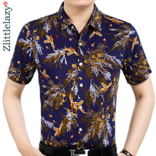 2019 new slim fit floral hawaiian shirt men casual social short sleeve summer shirts mens clothing dress camisa masculina 605 2024 - buy cheap