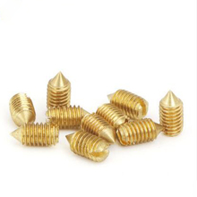 20pcs M3 brass tip screws bolt slotted tips tightening machine meter headless stop screw bolts 3mm-8mm length 2024 - buy cheap